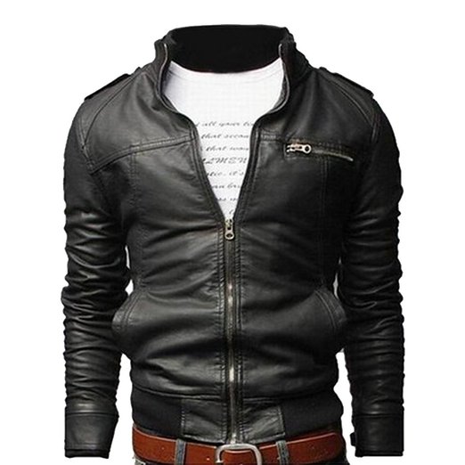 Vintage Collar Pu Leather Jacket