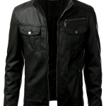 IDARBI Leather Look Motorcycle Bomber Urban Knight Jacket