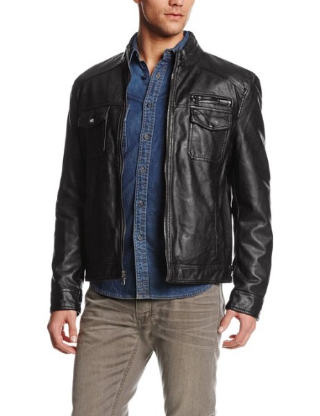 Kenneth Cole Faux-Leather Urban Jacket