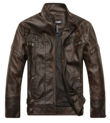 Men faux leather jacket