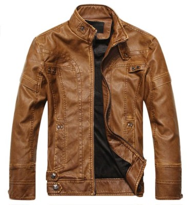 Men faux leather jacket