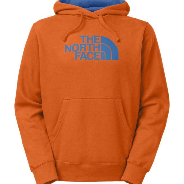 The north face hoodie in orange color