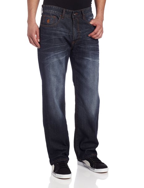 Rocawear Men's Classic Fit 'Flame Stitch Core' Jeans 